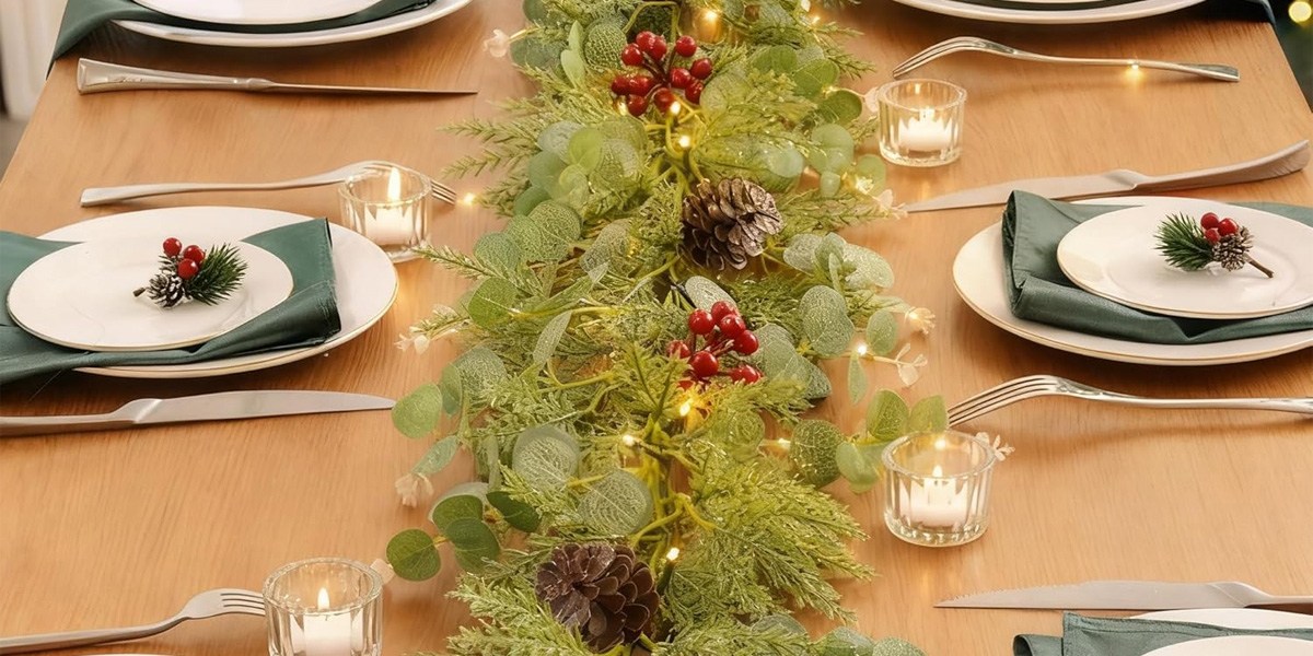 BLOSMON Prelit Christmas Garland for Table