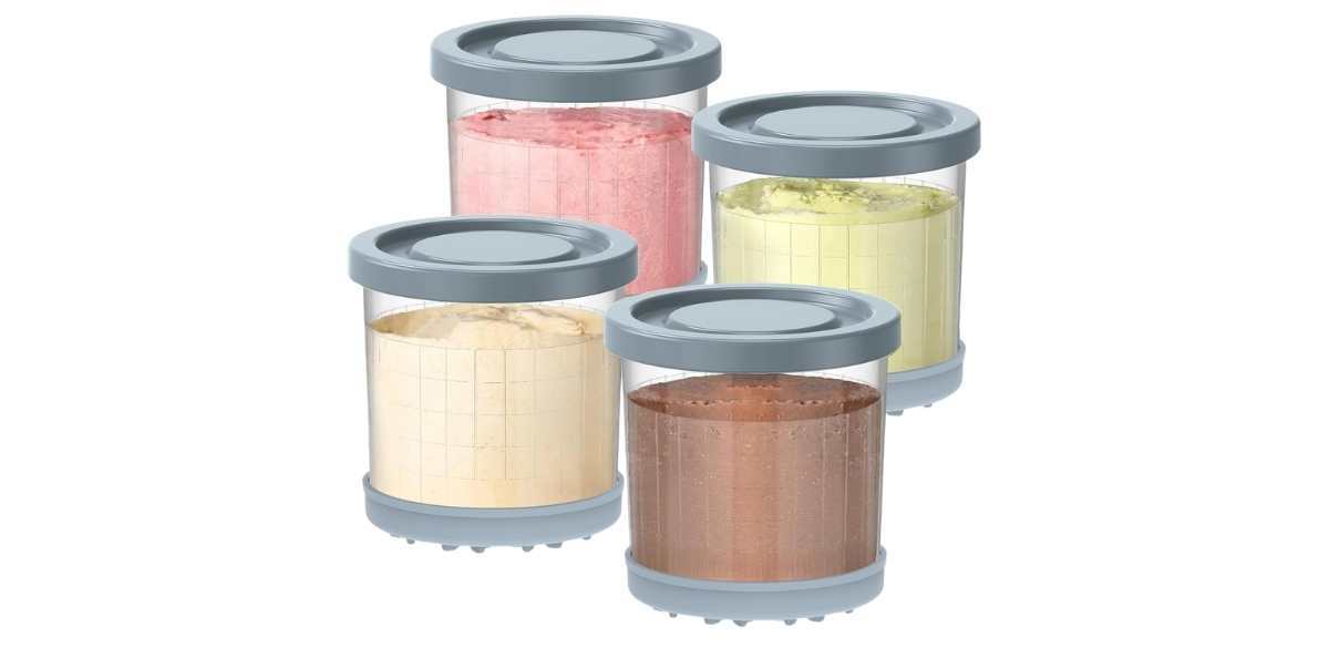 DENEBORE for Ninja Creami Pints and Lids-4 Pack