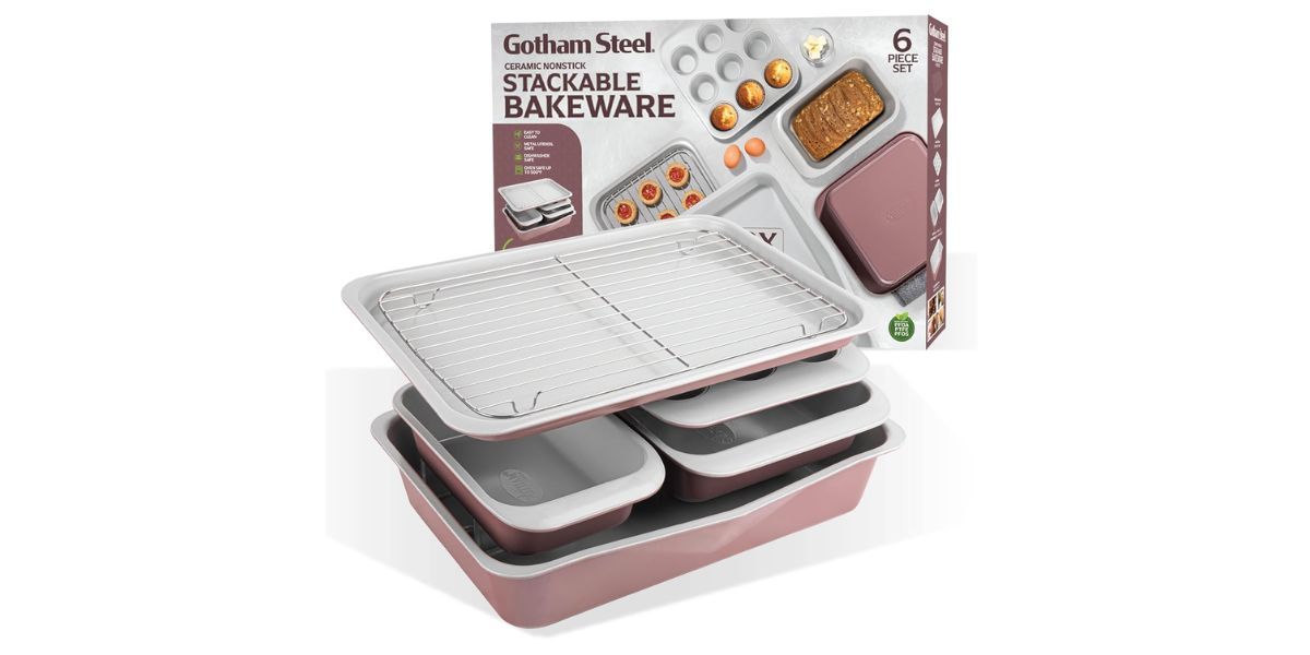 Gotham Steel 6 Pc Stackable Baking Pans Set