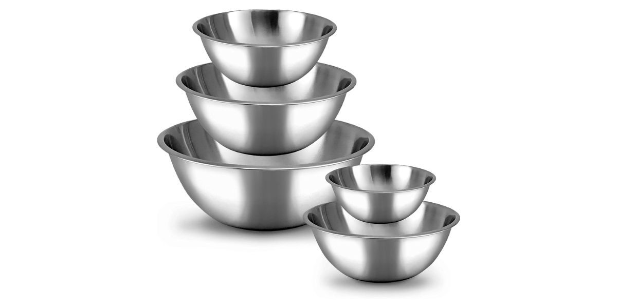 WHYSKO Meal Prep Stainless Steel Mixing Bowl (5-Piece Set)