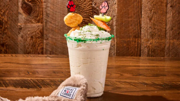 Ranch milkshake with celery, carrots and chicken nuggets