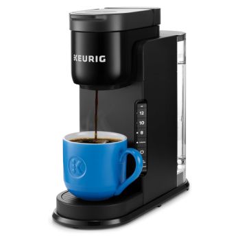 keurig coffee maker with blue mug