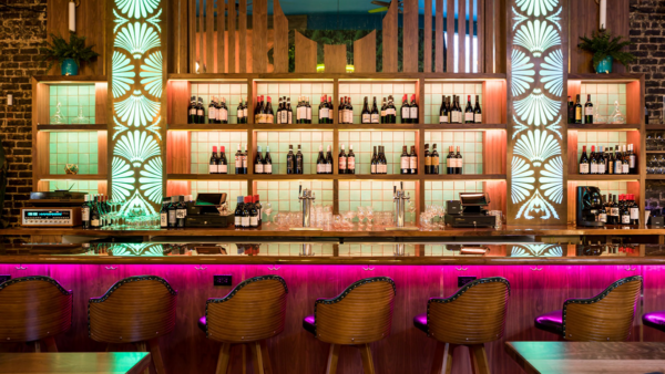 The interior of The Pawn Shop, a speakeasy Spanish restaurant in San Francisco.
