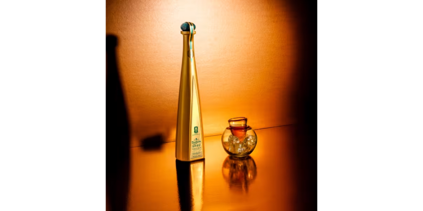 Don Julio gold shiny World Cup tequila bottle