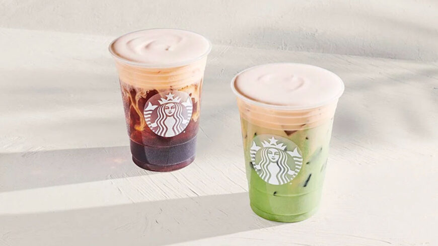 Starbucks Orange Cream matcha drink and cold brew drink
