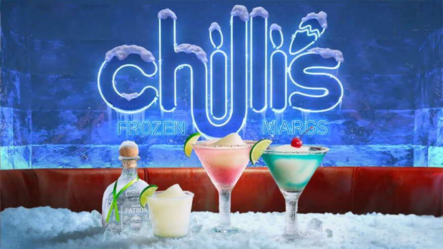 Margaritas on the bar at Chili's
