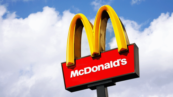 McDonald's logo on sky background