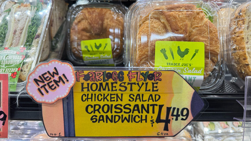 Trader Joe's Chicken Salad Croissant Sandwich.
