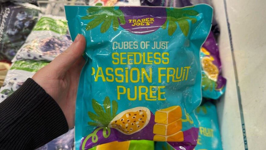Trader Joe's Cubes of Just Seedless Passion Fruit Puree.