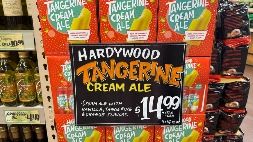Trader Joe's Hardywood Tangerine Cream Ale.