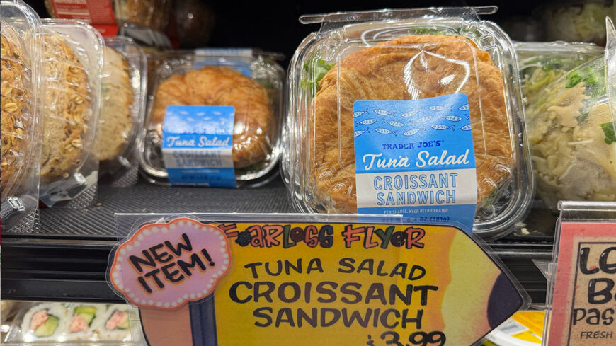 Trader Joe's Tuna Salad Croissant Sandwich.