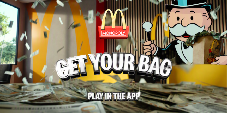 McDonald's logo beside the Monopoly man