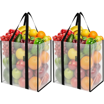 BALEINE transparent grocery totes two pack on Amazon