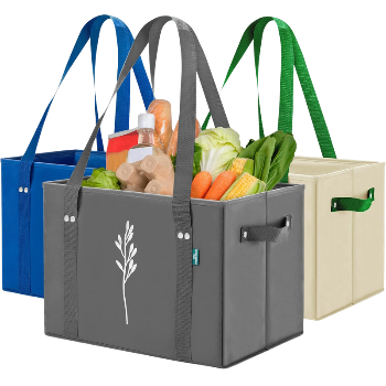 Green Bulldog reusable shopping bags Amazon