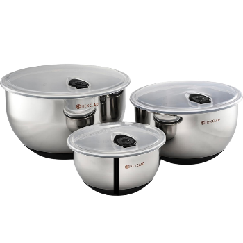 HexClad 3 Piece Stainless Steel Mixing Bowl Set