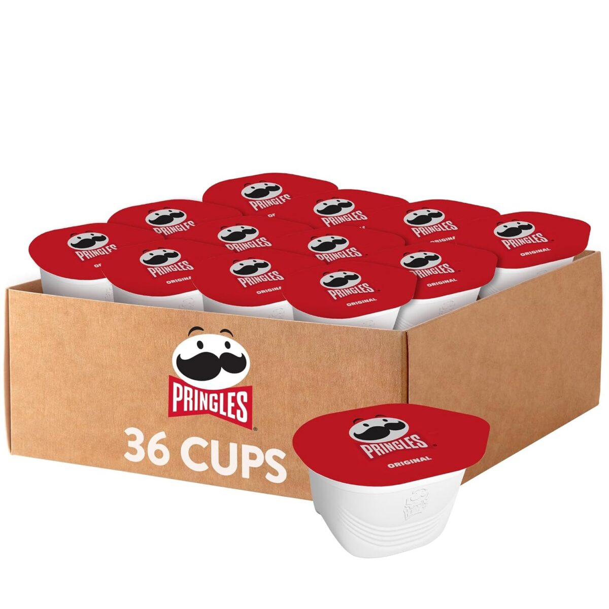 Pringles Potato Crisps Chips, Lunch Snacks, On-the-Go Snacks, Original (36 Cups)